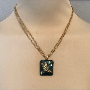 Lampwork Pendant double strand chain necklace.